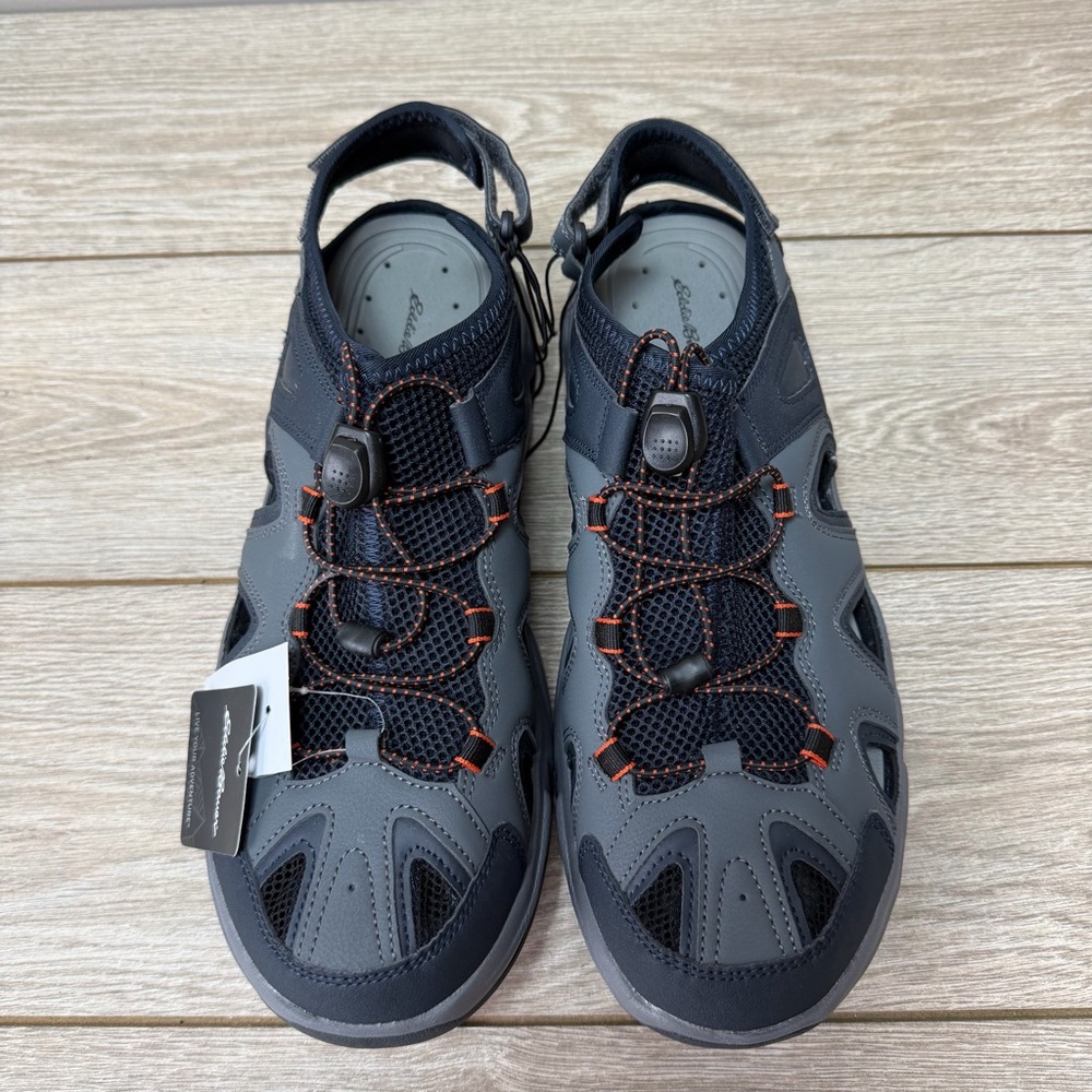 Eddie Bauer Gray Lake Trail Bungee Lace Lightweight Water Sandals Mens Size 12 - Picture 3 of 10